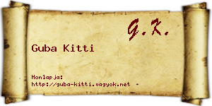 Guba Kitti névjegykártya